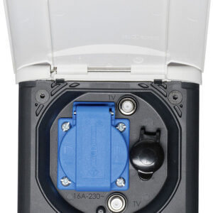 Universal-Vorzeltsteckdose ABL mit Magnetdeckel Farbe anthrazit