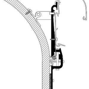 Adapter 3-tlg. zu Wandmarkise Thule Omnistor Serie 2 / 5 / 8 Van Adapter