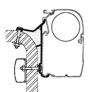 Adapterschiene THULE 500 cm für Wandmarkise Omnistor Serie 5 / 8, passend für Hymer B-Klasse