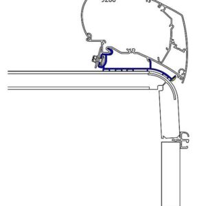 Adapterschiene THULE 450 cm für Dachmarkise Omnistor Serie 6 / 9, passend für Hymer 2013 Roof