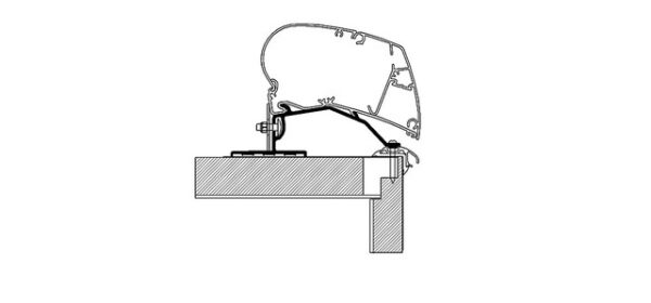 Adapter THULE Roof Caravan 600 cm passend für Dethleffs Caravans _2013