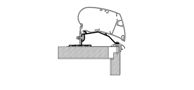 Adapter THULE Roof Caravan 600 cm passend für Dethleffs Caravans _2013
