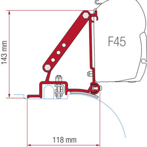 Adapterkit 2-tlg zu Wandmarkise FIAMMA F45 S/F45 L passend für Ducato/Jumper/ Boxer High Roof bis 06/2006