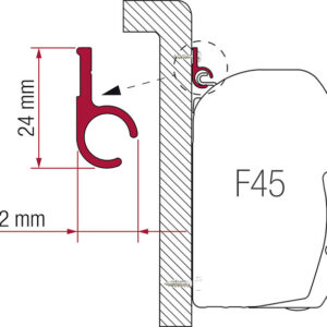 Kederschiene Rail  300 cm zu Wandmarkise Fiamma F45 S / F45 L