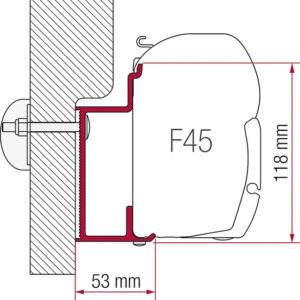 Adapter zu Wandmarkise FIAMMA F45 S / F45 L 400 cm passend für Eura Mobil Karmann