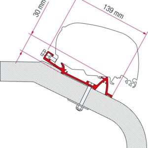 Adapter 370 cm passend für Dachmarkise FIAMMA F5 S / F65 L LMC / TEC