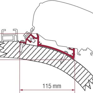 Adapter 450 cm Dachmarkise FIAMMA F5 S / F65 L p passend für Carthago Chic
