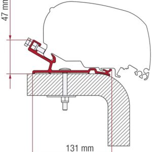 Adapter 450 cm Dachmarkise FIAMMA F65 S / F65 L passend für Hymer