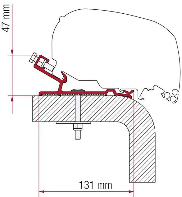 Adapter 450 cm Dachmarkise FIAMMA F65 S / F65 L passend für Hymer
