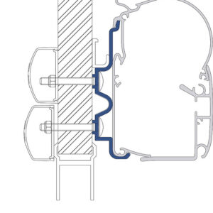 Adapter zu Wandmarkise Dometic Perfect Wall 11000 + 1500 550cm passend für Hymer Camp