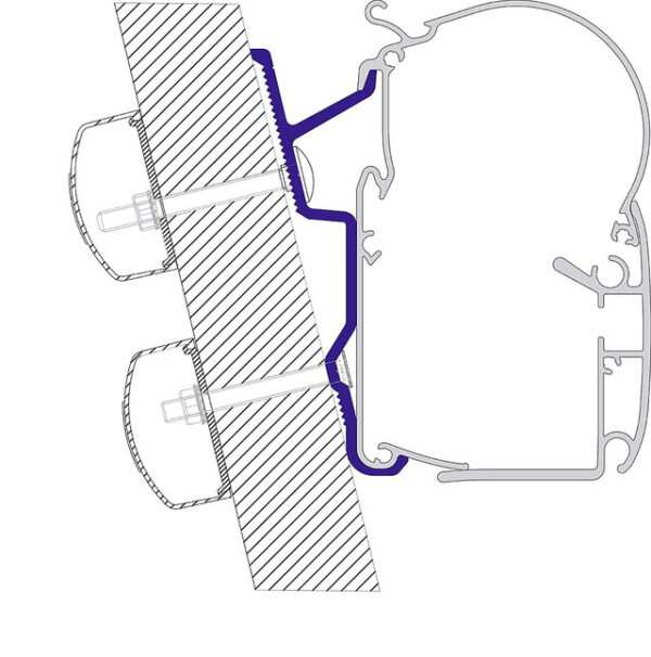 Markisenadapter Dometic PR2000 , PR2500 passend für Fiat Duca to H3, Citröen Jumper H3, Peug eot Boxer H3