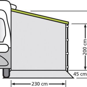 Universal Seitenwand für Wohnwagen und Reisemobile Auszug 250 cm Version 240
