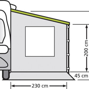 Universal Seitenwand für Wohnwagen und Reisemobile Auszug 250 cm Version 240