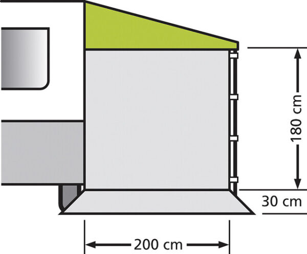 Seitenwand EuroTrail für Sonnendach Universal ohne Fenster 200 x 180 cm