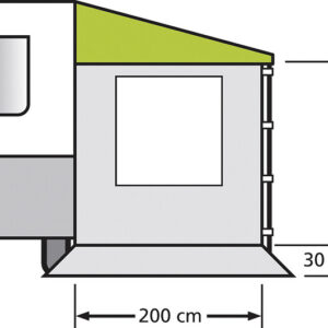 Seitenwand EuroTrail für Sonnendach Universal mit Fenster 200 x 180 cm