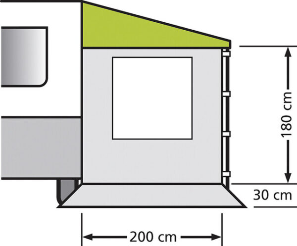 Seitenwand EuroTrail für Sonnendach Universal mit Fenster 200 x 180 cm