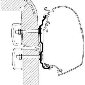 Adapterschiene 550 cm Wandmarkise Thule Omnistor Serie 5 / 8 passend für Hymer Exsis Camp 2016 ab Bj. 2012