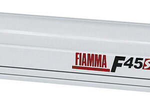 Wandmarkise Fiamma F45 S 450 x 250 cm Tuch Fb. royal grey Gehäuse Fb. polar white