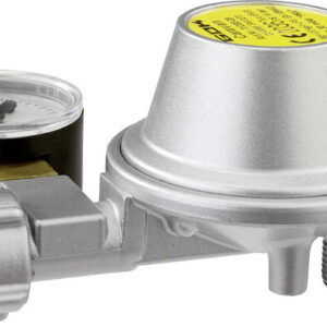 Niederdruckregler GOK Typ EN61 0,8 kg/h Abgang 90° mit Manometer Leistungsstufe 1