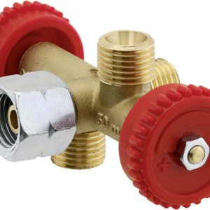 Abzweigventil G 1 / 4 LH-ÜM x 2 Abgänge G 1 / 4 LH-ÜM