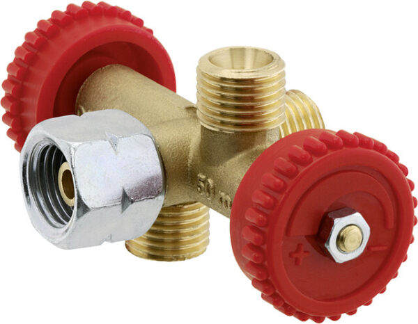 Abzweigventil G 1 / 4 LH-ÜM x 2 Abgänge G 1 / 4 LH-ÜM