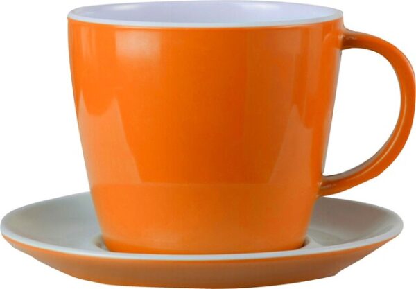 Tasse mit Untertasse Melamin 250 ml. Fb. marine blau
