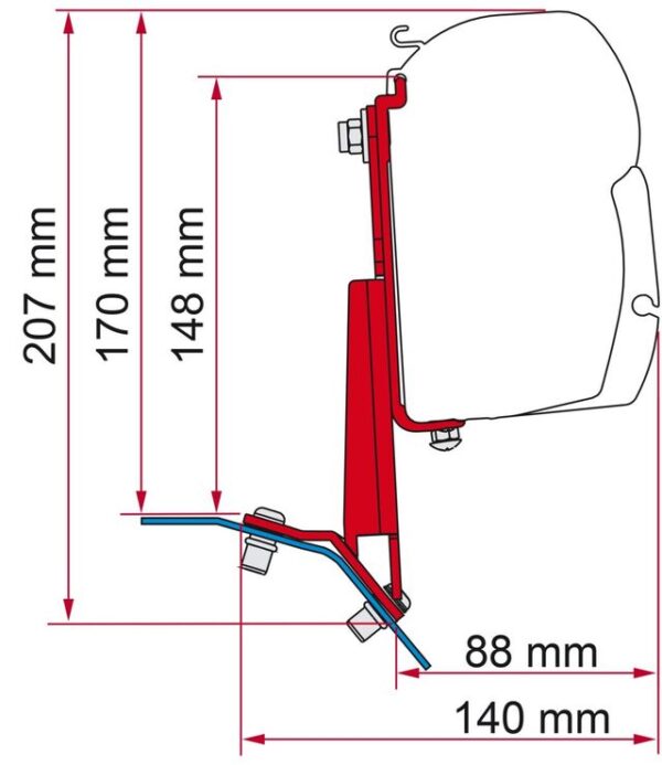 Markisenadapter FIAMMA passend für Ford Custom Lift Roof für F45 und F35 Pro - RHD – Bild 2