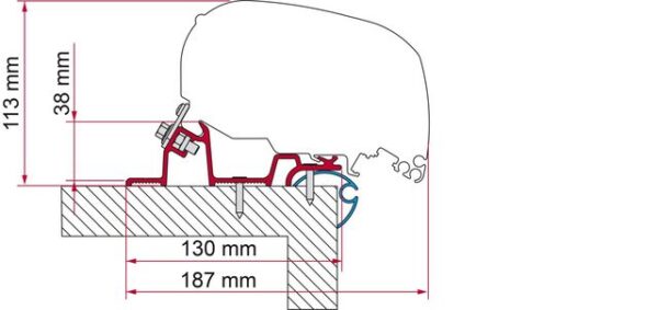 Markisenadapter FIAMMA Caravan Standard 425 für F80s