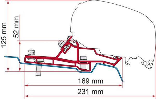 Markisenadapter FIAMMA passend für FordTransit Van - H2 L2 für F80s