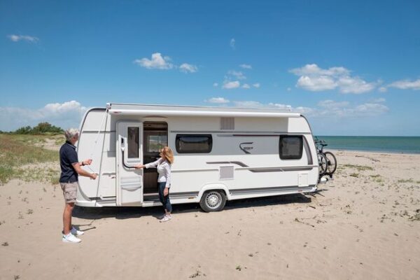 Dachmarkise Kit FIAMMA F80 S geeignet für Fiat Ducato 320 x 250 cm Tuch Fb. royal grey Gehäuse Fb. Polar white – Bild 4