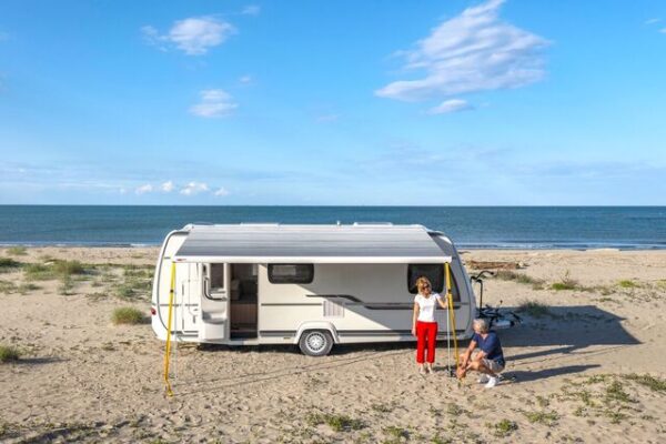 Dachmarkise Kit FIAMMA F80 S geeignet für Fiat Ducato 320 x 250 cm Tuch Fb. royal grey Gehäuse Fb. Polar white – Bild 5