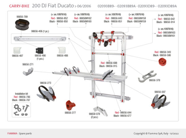 Kit FIAMMA Tragestruktur L=55,5cm passend für CB DJ Ducato