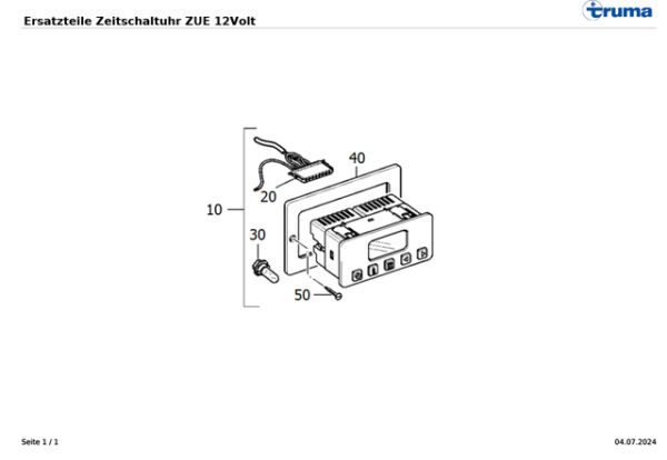 Lampe 12 V für Zeitschaltuhr