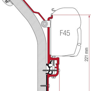 Adapterkit 3-tlg. zu Wandmarkise FIAMMA F45 S/ F45L passend für Eriba Touring