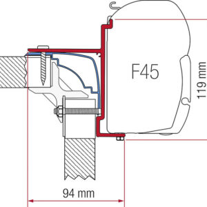 Adapterkit FIAMMA 4-tlg. zu Wandmarkise F45 S / F45 L passend für Bürstner / Laika Ecovip / Hobby