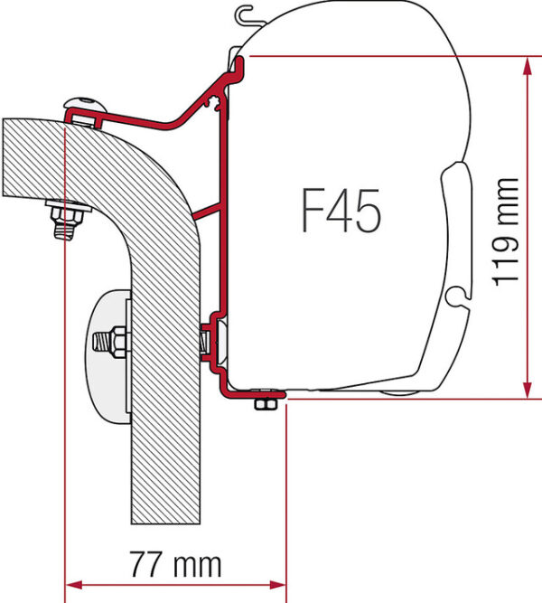 Adapter FIAMMA zu Wandmarkise F45 S / F45 L 400 cm passend für Hymer Van/B2 – Bild 2