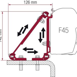 Adapterkit FIAMMA Multi passend für Renault Master 98, Fiat Ducato, Citroen Jumper, Peugeot Boxer