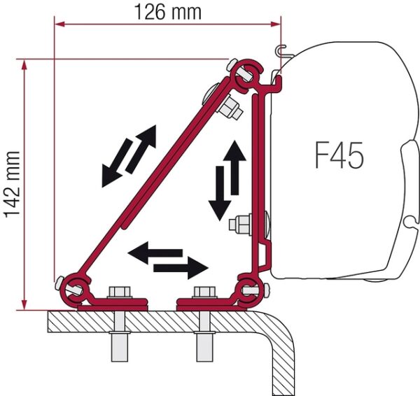 Adapterkit FIAMMA Multi passend für Renault Master 98, Fiat Ducato, Citroen Jumper, Peugeot Boxer