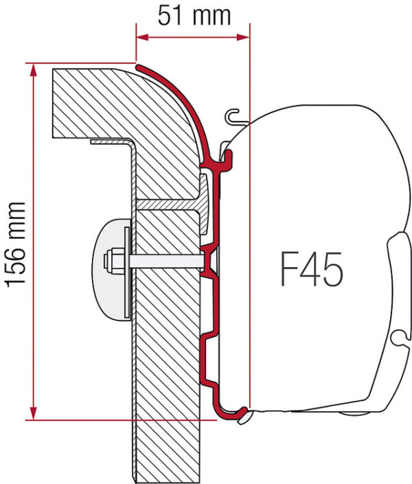 Adapterkit FIAMMA 3-tlg. Zu Wandmarkise F45S / F45L passend für Bürstner