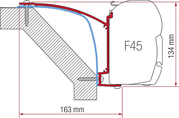 Adapterkit FIAMMA 3-tlg. zu Wandmarkise F45 S / F45 L passend für Laika Ecovip 07