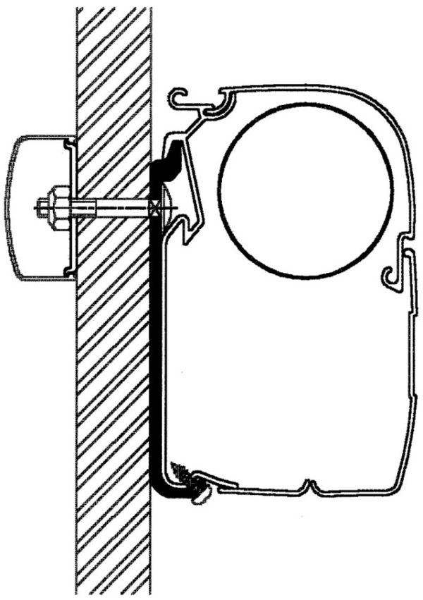 Adapterschiene 400 cm zu Wandmarkise Thule Omnistor Serie 5 / 8 Flach Adapter – Bild 2