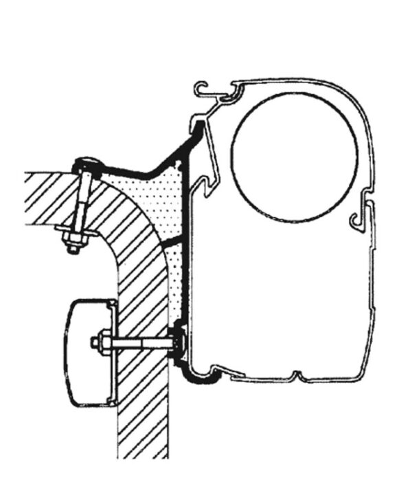 Adapterschiene THULE 550 cm für Wandmarkise Omnistor Serie 5 / 8, passend für Hymer B-Klasse – Bild 2
