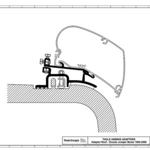Adapterkit 2-tlg.THULE zu Dachmarkise Omnistor Serie 6/9 passend für Ducato, Jumper, Boxer ab 2006