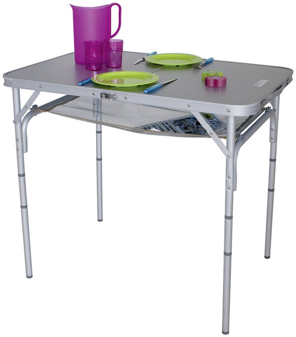 Tisch Eurotrail Monnai mit Netzablage Alu Farbe grau – Bild 2