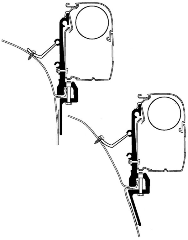 Adapter 3-tlg. zu Wandmarkise Thule Omnistor Serie 2 / 5 / 8 Van Adapter – Bild 2
