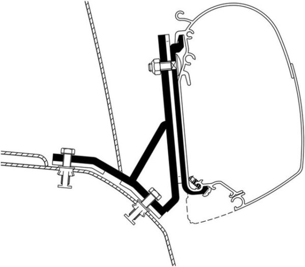 Adapterkit 3-tlg. THULE zu Wandmarkise Omnistor Serie 5/8 passend für Ducato Lift Roof
