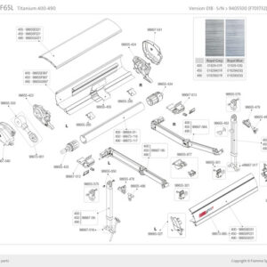Tuch zu Markise F65 Royal Grey , 400 cm