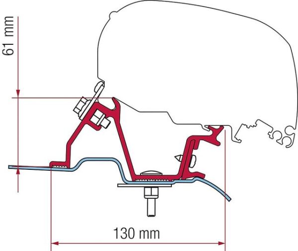 Adapterkit FIAMMA 3-tlg. passend für  F35 S / F65 L Mercedes Sprinter/VW Crafter High Roof
