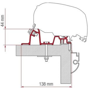Adapterkit FIAMMA 4-tlg. zu Dachmarkise F5 S / F65 L passend für Hobby Premium