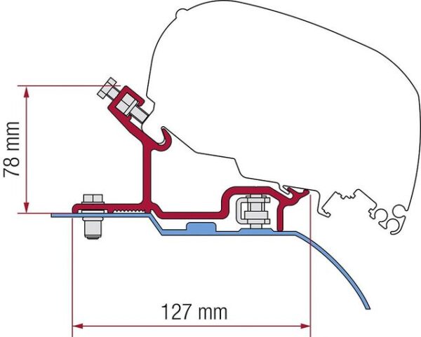 Adapterkit FIAMMA 3-tlg. passend für F5 S/F65 L Ducato H3 / Jumper H3 / Boxer H3 ab